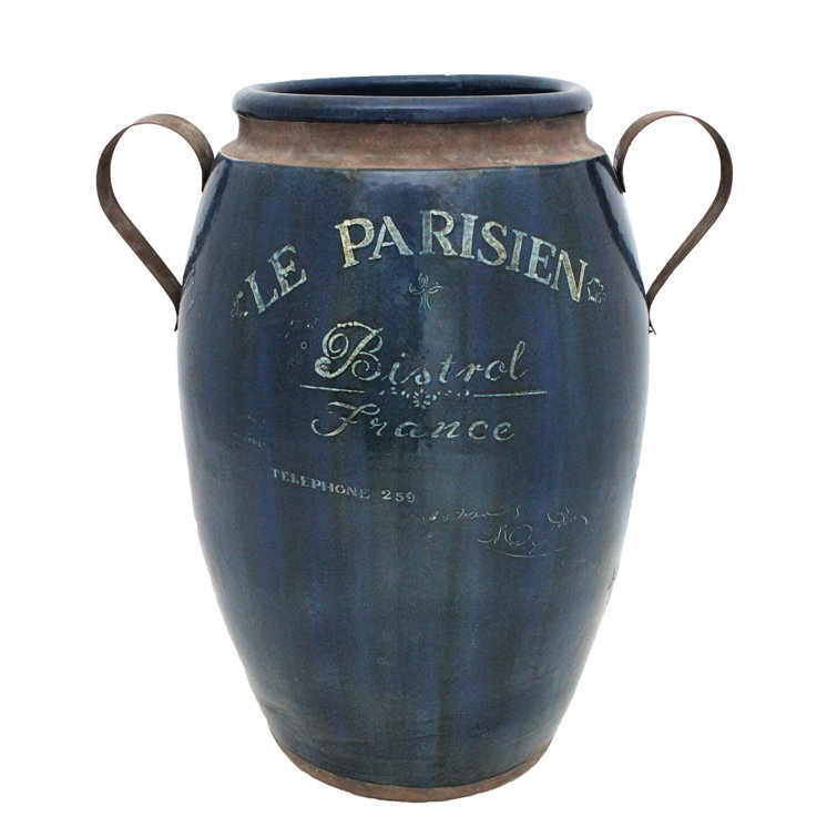 Selectives Blue 19.5'' Terracotta Floor Vase & Reviews Wayfair